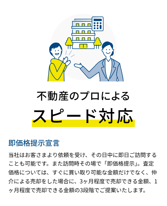 不動産のプロによるスピード対応