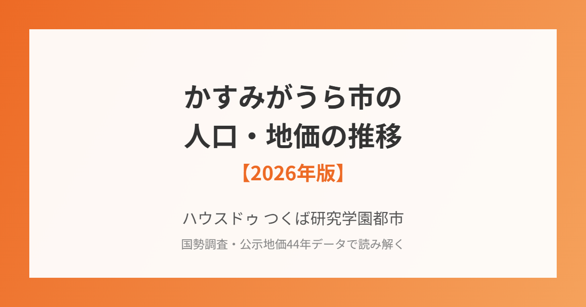 かすみがうら市の人口・地価の推移｜ハウスドゥ つくば研究学園都市