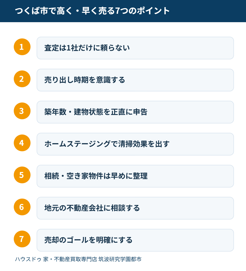 つくば市の不動産売却を高く早く進める7つのポイント一覧｜ハウスドゥ つくば研究学園都市店
