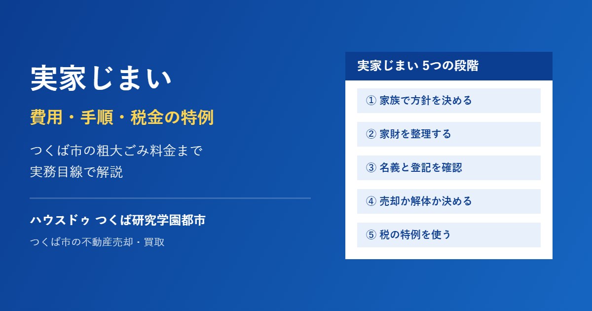 実家じまいの費用と手順|つくば市 ハウスドゥ つくば研究学園都市