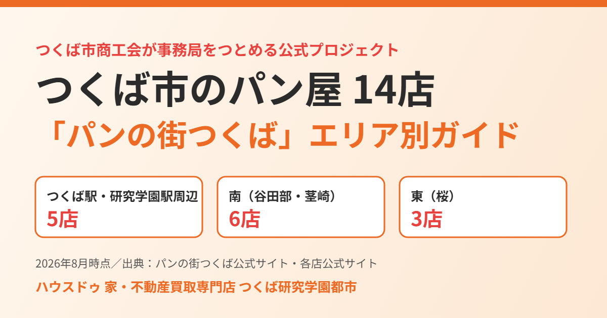 つくば市のパン屋エリア別ガイド｜ハウスドゥ つくば研究学園都市店