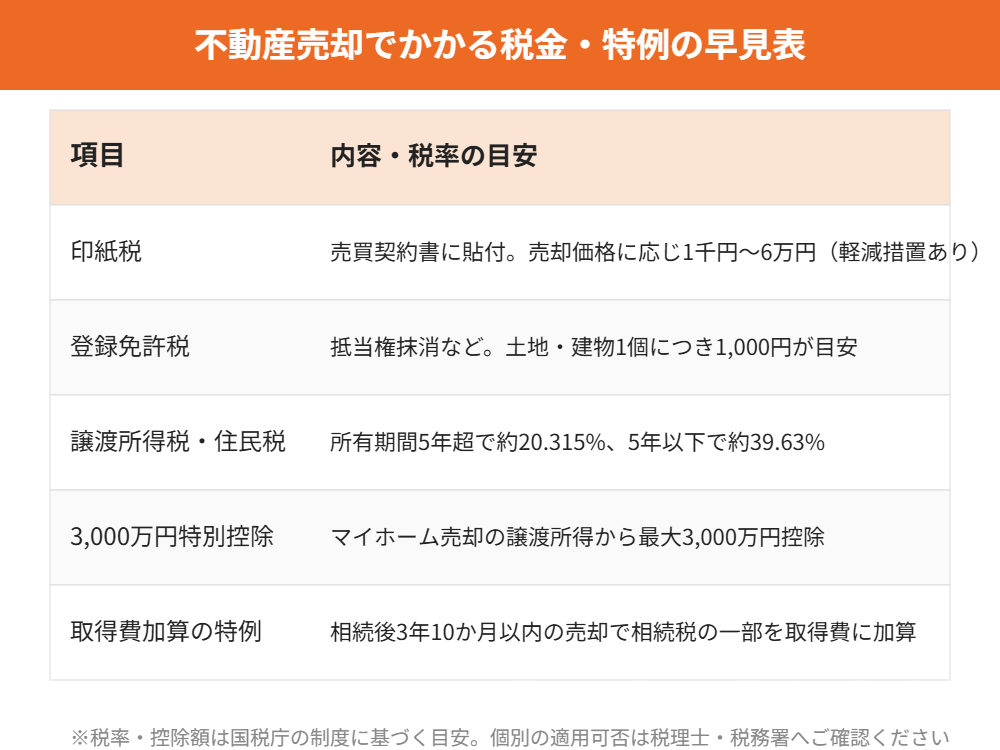 土浦市の不動産売却でかかる税金・特例の早見表｜ハウスドゥ つくば研究学園都市店